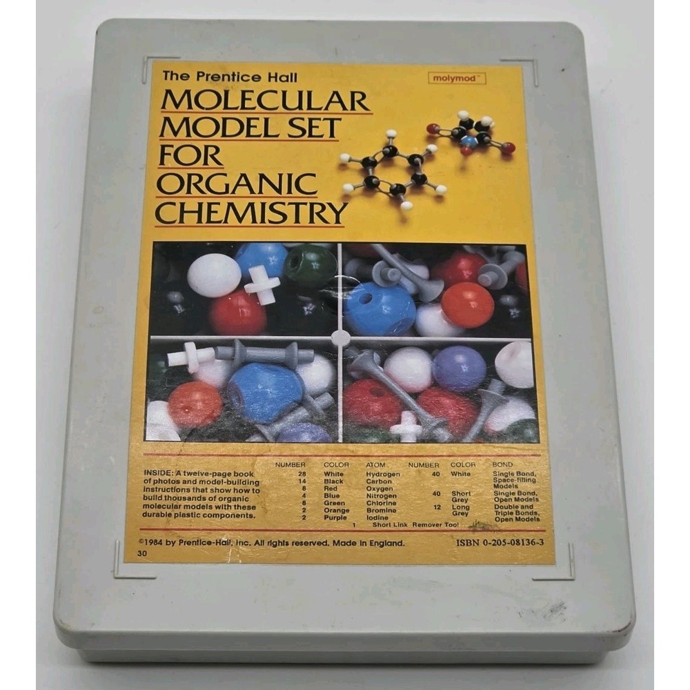 Vintage Molecular Model Set For Organic Chemistry By Prentice Hall 1984